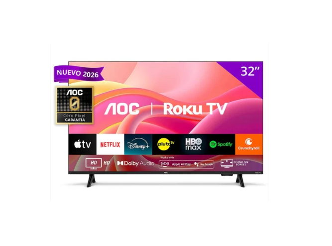 Smart TV AOC Roku TV 32" HD DLED Sin Marcos