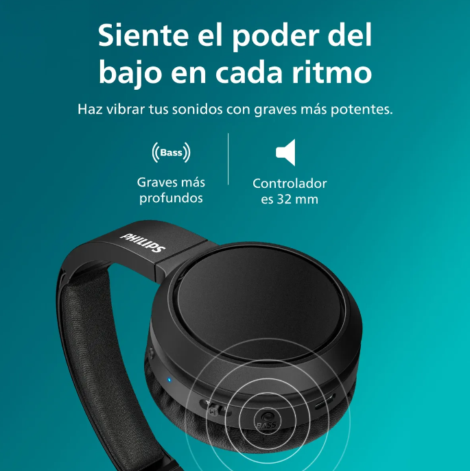 Audífonos Headband Bluetooth Philips TAH4209BK