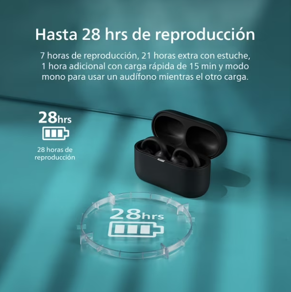 Audífonos Philips TAQ2000BK Ear-Cuff True Wireless — Negro