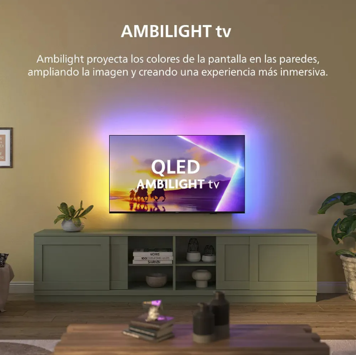 Smart TV Philips 55" QLED 4K Ambilight Dolby Atmos