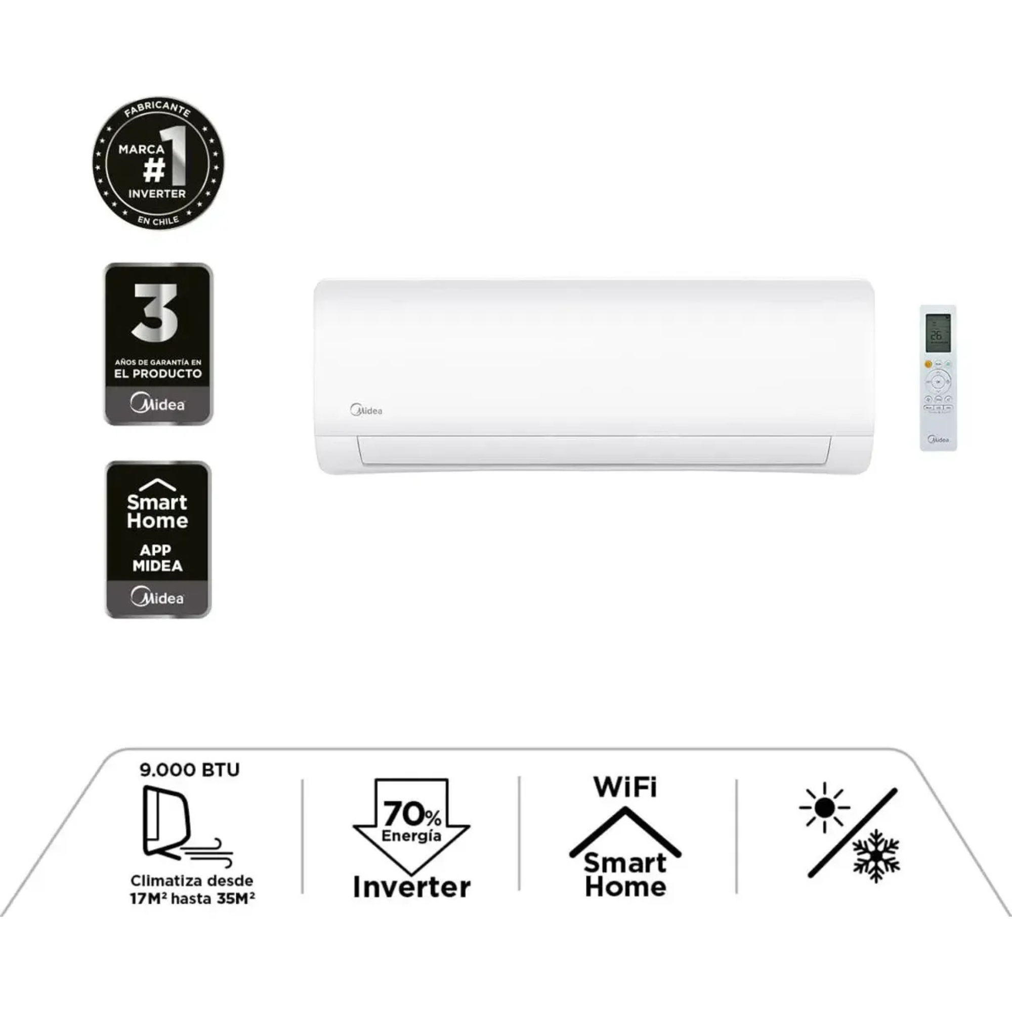 Split Inverter XtremeDura Frio-Calor 9000 Btu + Wifi