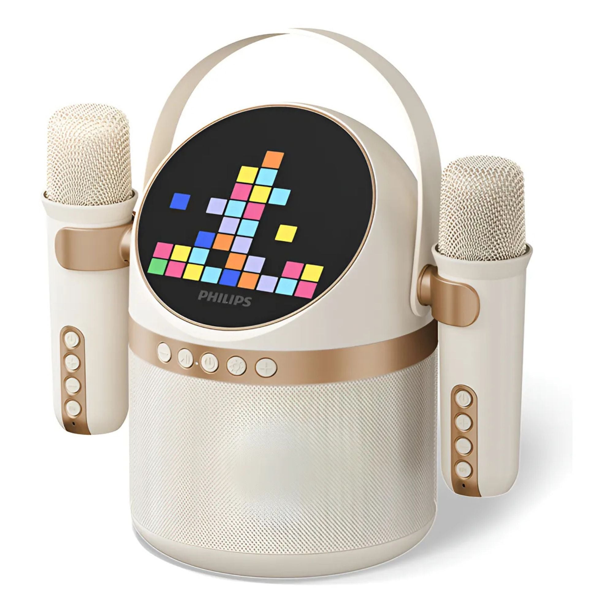 Parlante Inalámbrico Philips Tas2509 Karaoke 2 Microfonos Color Blanco