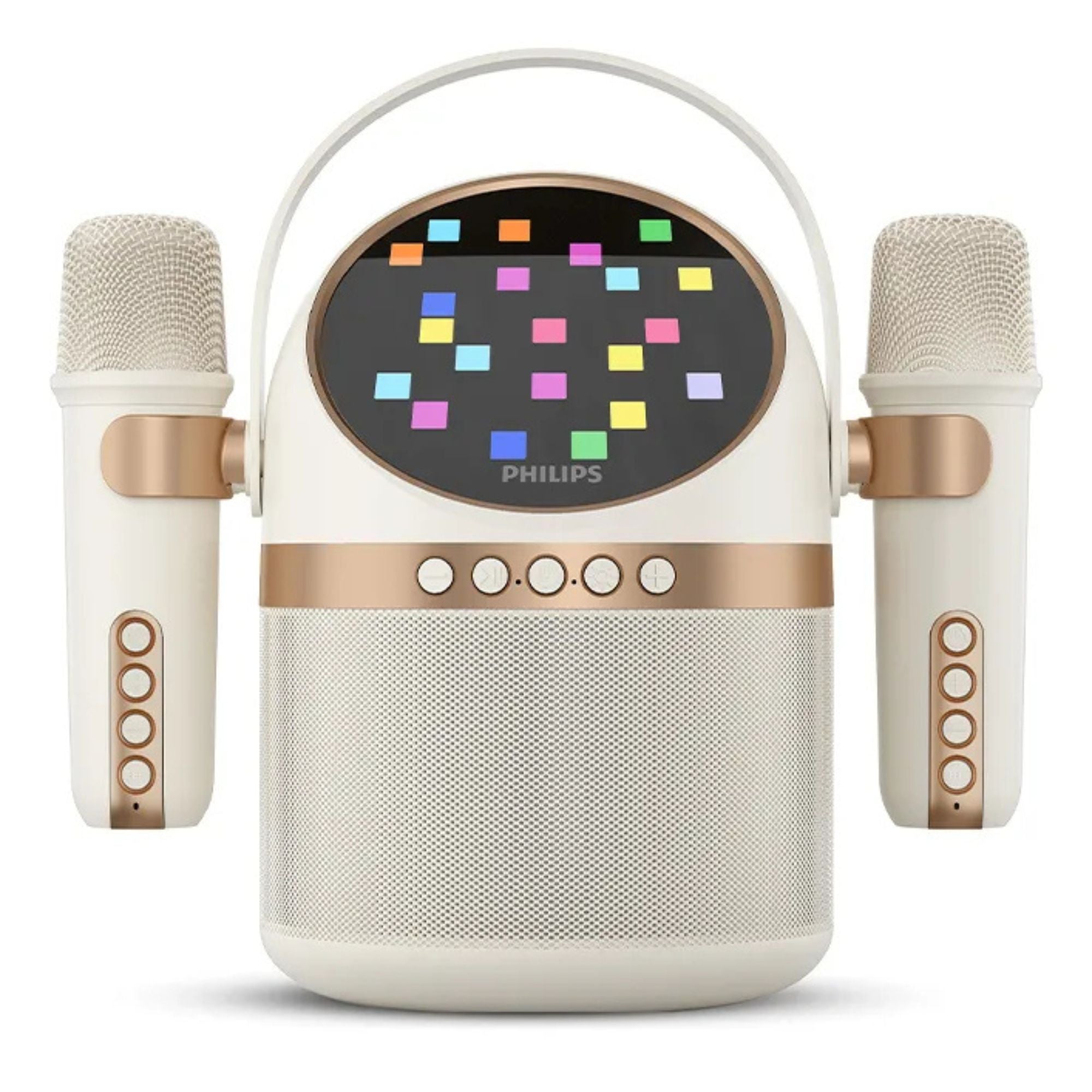 Parlante Inalámbrico Philips Tas2509 Karaoke 2 Microfonos Color Blanco