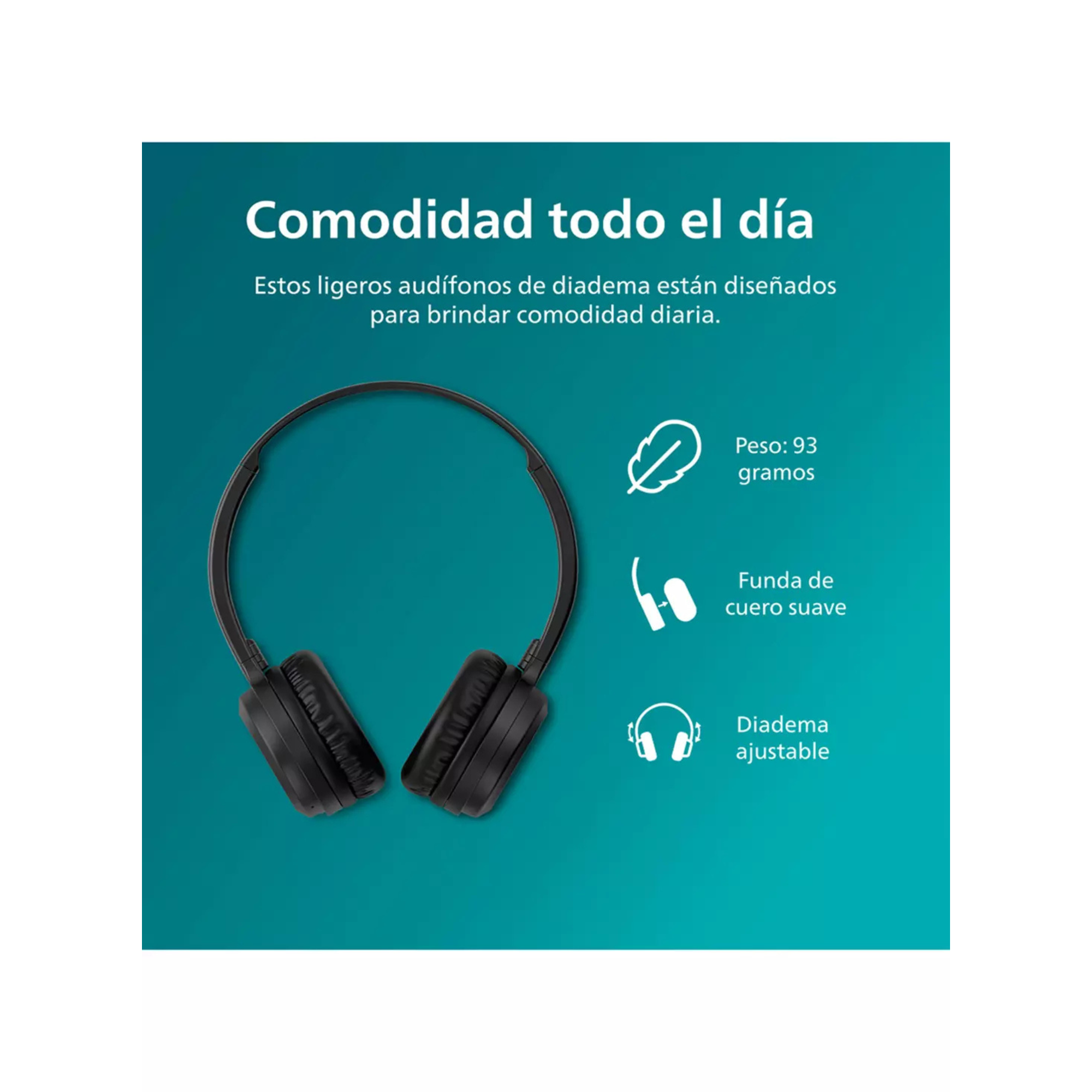 Audífono Headband Bluetooth Philips Negro