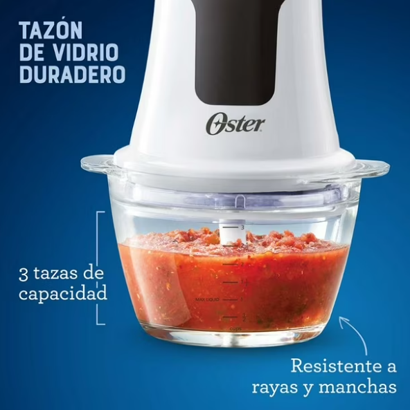 Mini Picadora Oster 3 Tazas Tazón de Vidrio
