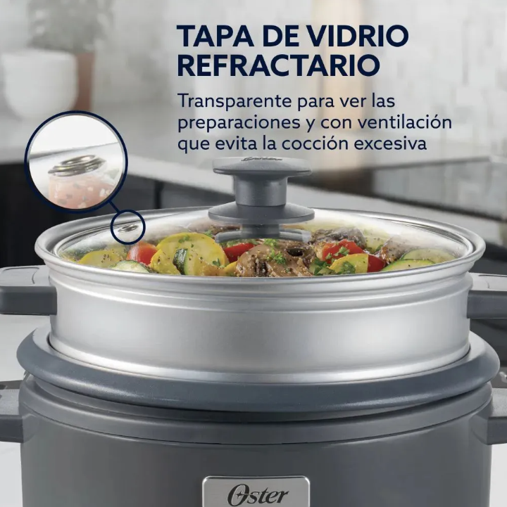 Arrocera 3 en 1 Oster® DiamondForce 10 Tazas con Vaporera