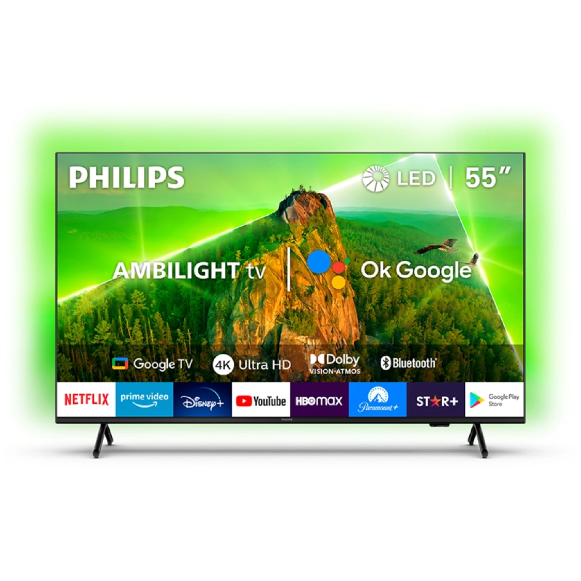 LED Philips 55” UHD 4K 55PUD7908 Ambilight Google Smart TV