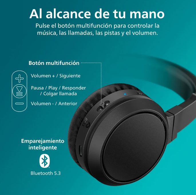 Audífonos Headband Bluetooth Philips TAH4209BK