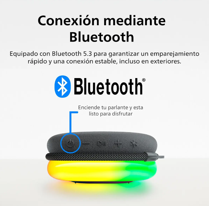 Parlante Bluetooth Portátil Philips con Luces Led