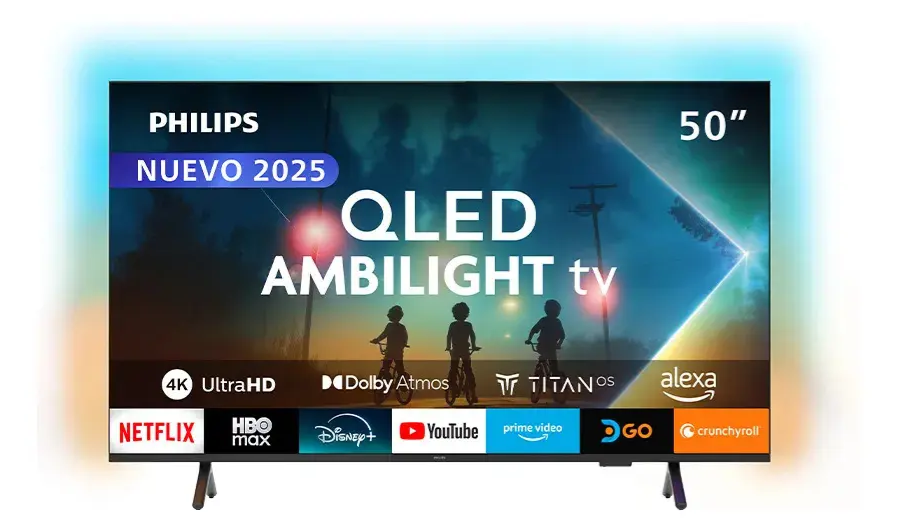 Smart TV Philips 50" QLED 4K Ambilight Dolby Atmos