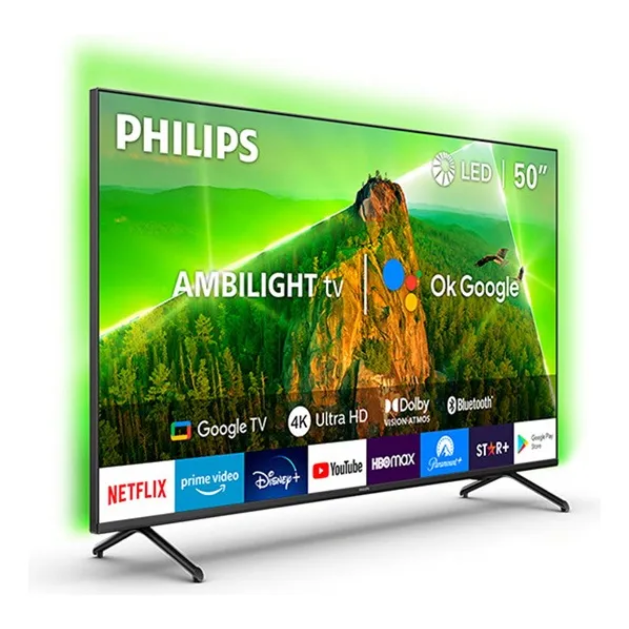 LED Philips 50” UHD 4K 50PUD7908 Ambilight Google Smart TV