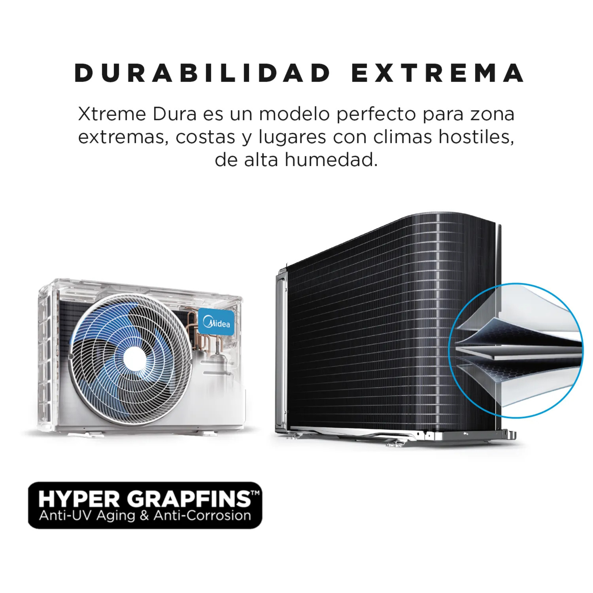 AIRE ACONDICIONADO SPLIT MURO 18000BTU INVERTER MIDEA XTREME DURA