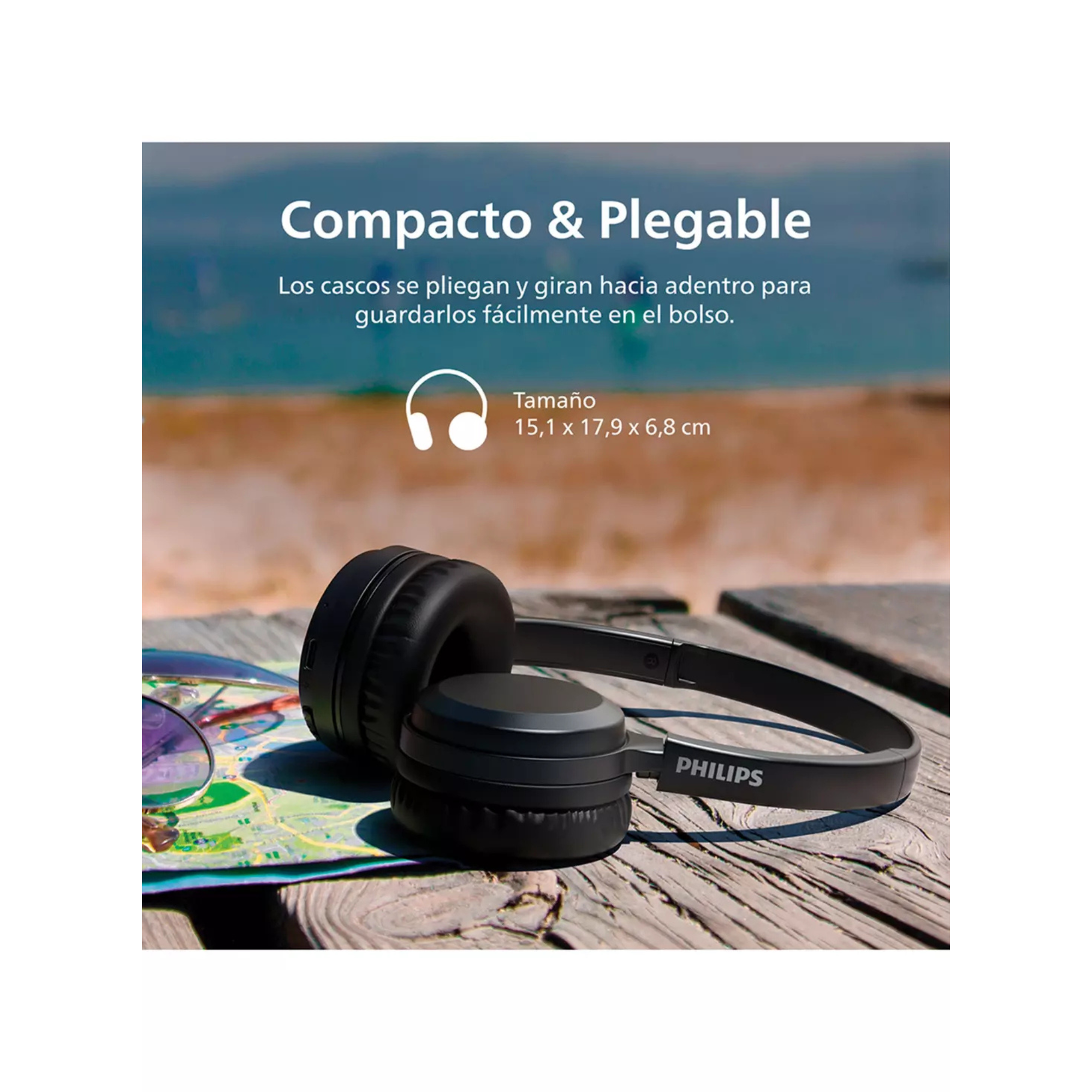 Audífono Headband Bluetooth Philips Negro