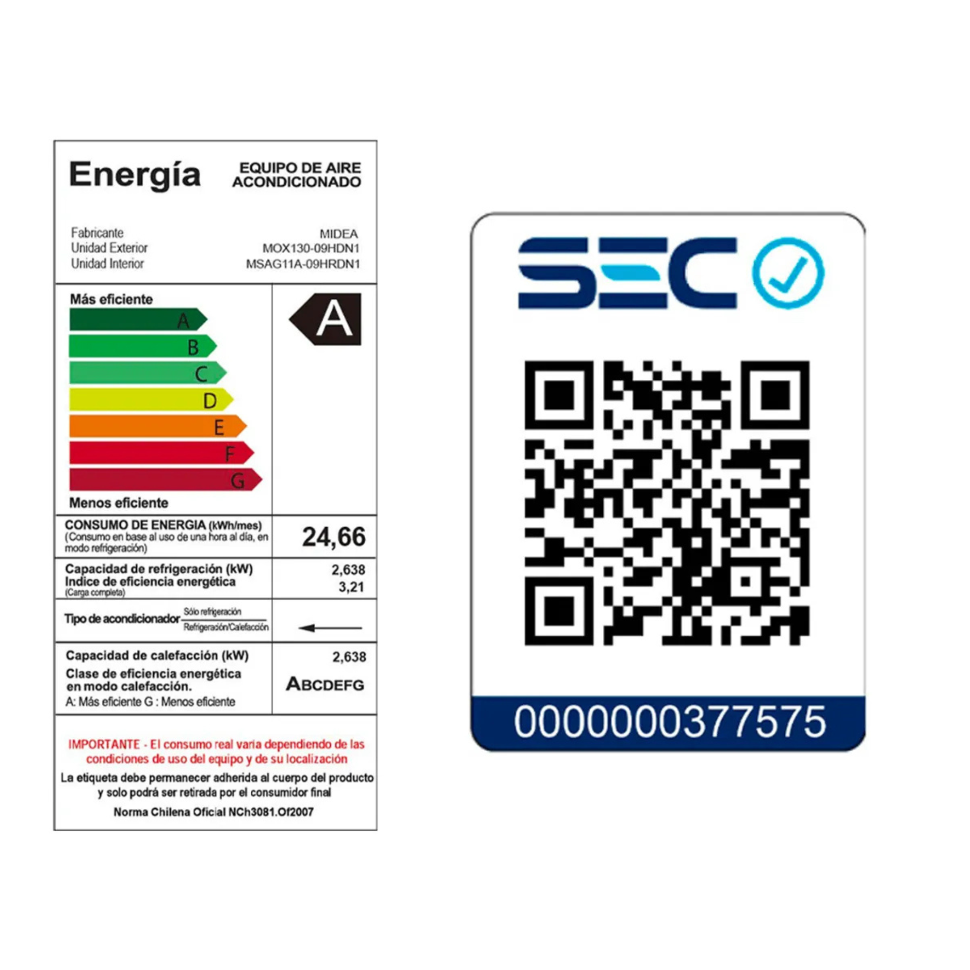 AIRE ACONDICIONADO SPLIT MURO 18000BTU INVERTER MIDEA XTREME DURA