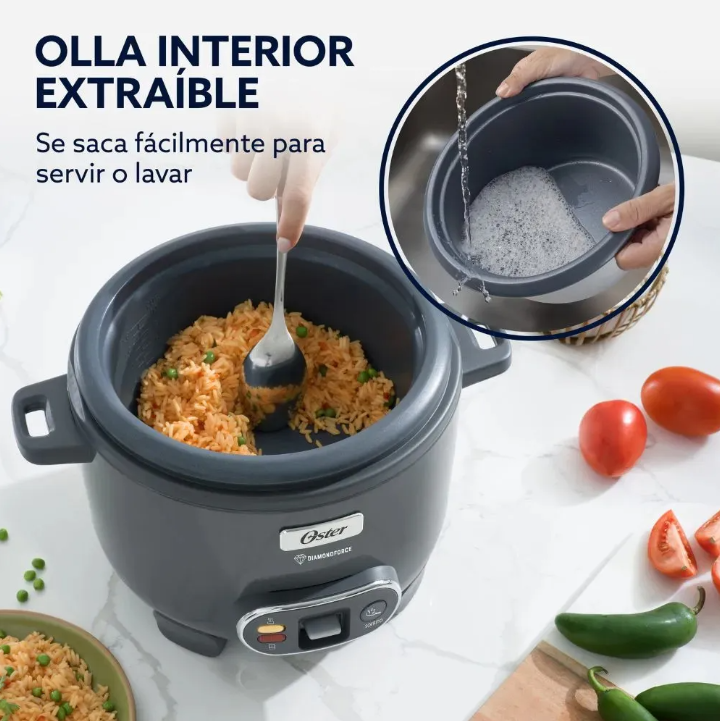 Arrocera 3 en 1 Oster® DiamondForce 10 Tazas con Vaporera