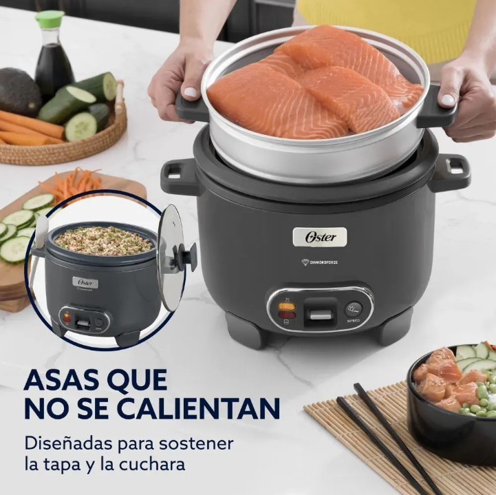 Arrocera 3 en 1 Oster® DiamondForce 10 Tazas con Vaporera