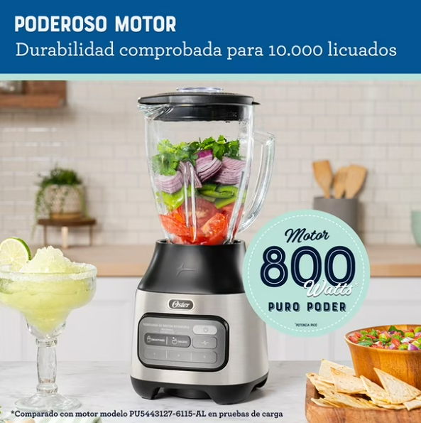 Licuadora Oster Reversible 800W 2 Programas 3 Velocidades + Pulso