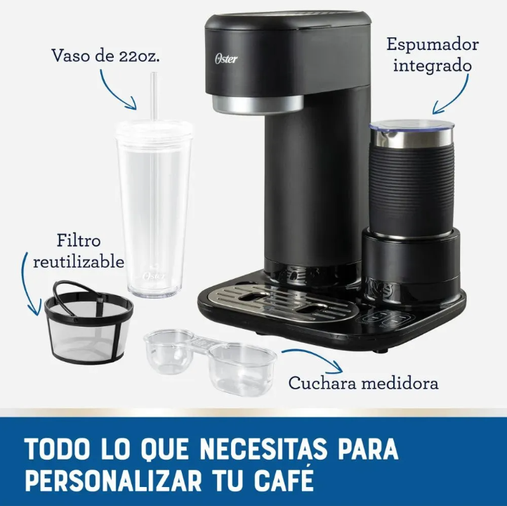 Cafetera Latte Oster 4 en 1 con Espumador