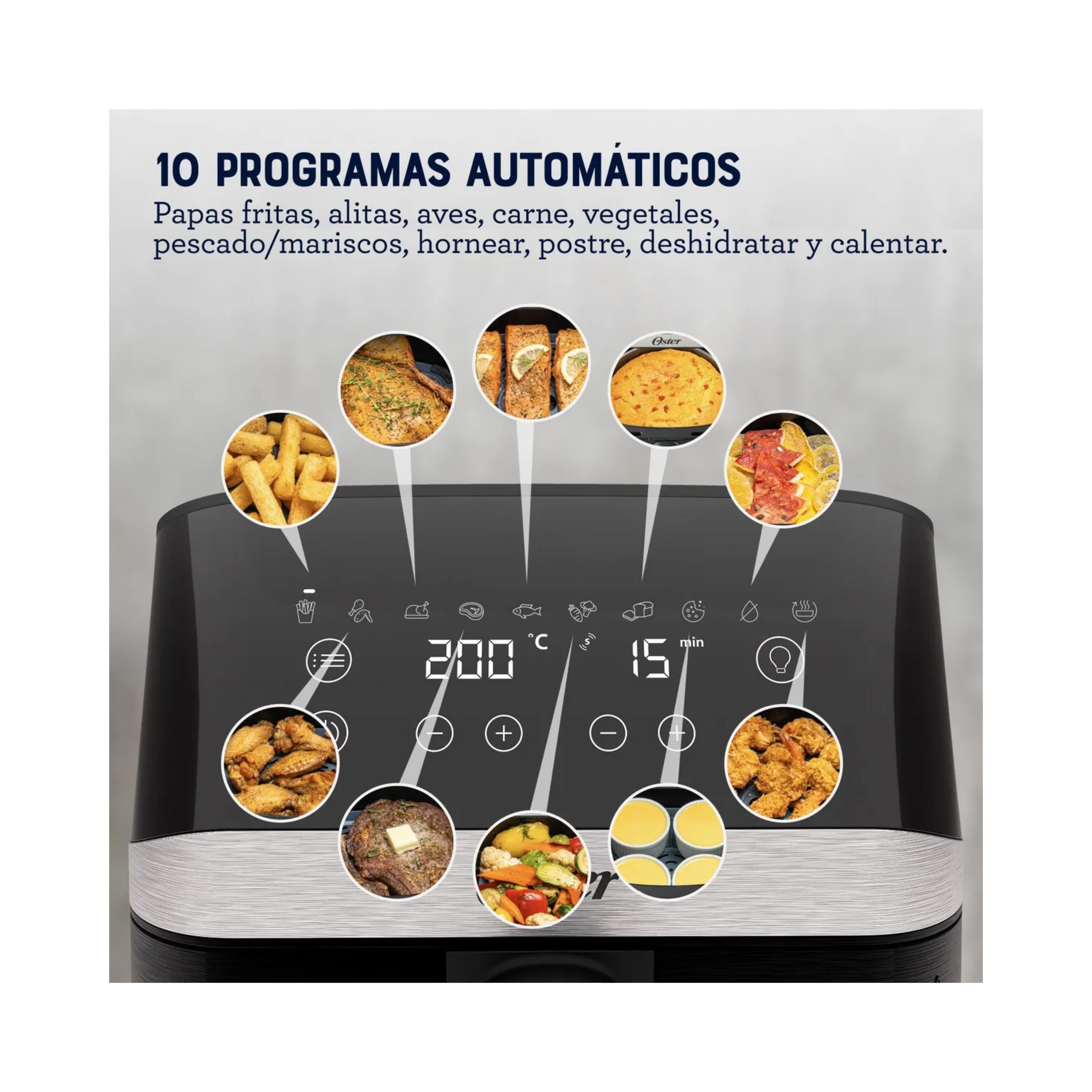 Freidora de Aire Digital Oster DiamondForce 4 Litros 10 Programas