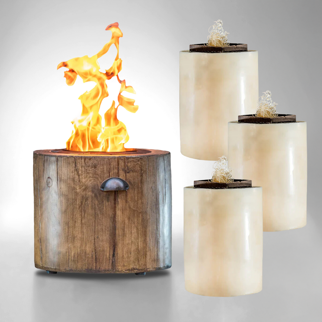 Pack Tronco Simil Madera + 3 Velones.